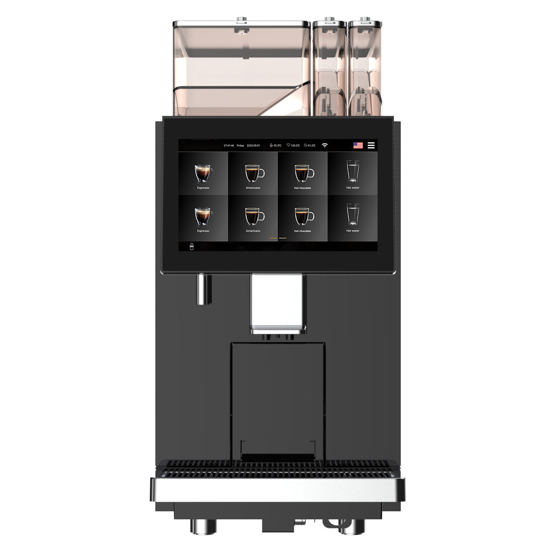 Commercial Self-Service Espresso Machine — Dual Bean Hopper, 20 Bar