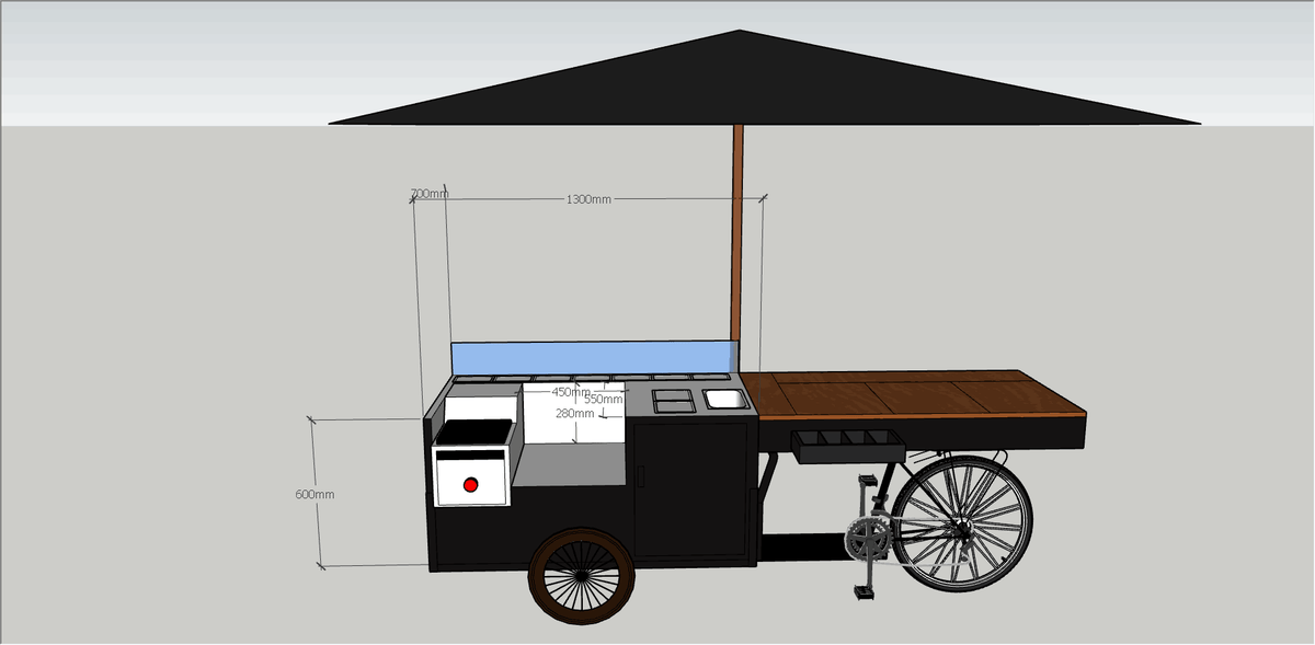 Electric Cargo Tricycle Coffee Bike — Mobile Food Cart