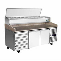 Refrigerated Prep Pizza Counter — 2-Door with Drawers image preview