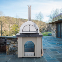Freestanding Outdoor Wood-Fired Pizza Oven — Stainless Steel, 31" image preview
