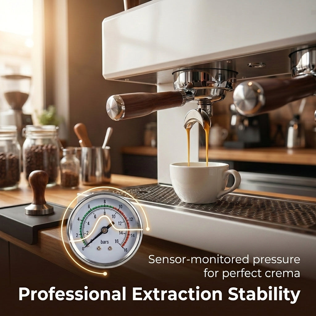 Commercial Dual-Boiler Espresso & Teapresso Machine — Dual Touchscreen
