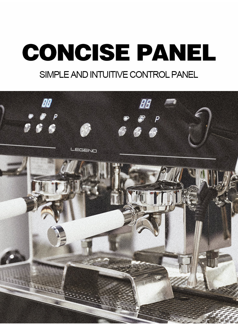 Commercial 3-Group Semi-Automatic Espresso Machine — Heat Exchange