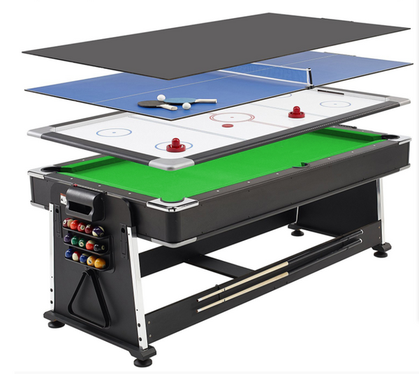 4-in-1 Multi-Game Pool Table with Auto Ball Return