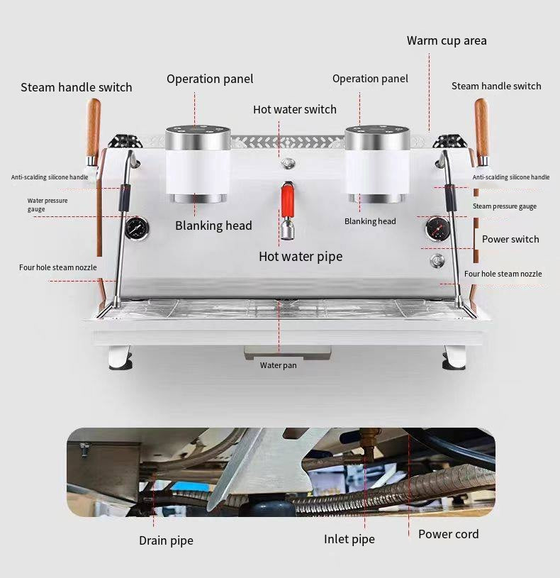 Commercial Semi-Automatic Espresso Machine — Touchscreen, 1- or 2-Group