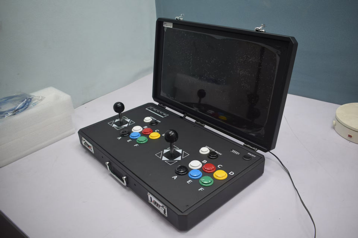Portable 24-Inch Arcade Fighting Game Machine — 2-Player Foldable Cabinet