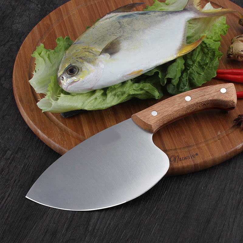 Round Seafood Knife with Wooden Handle