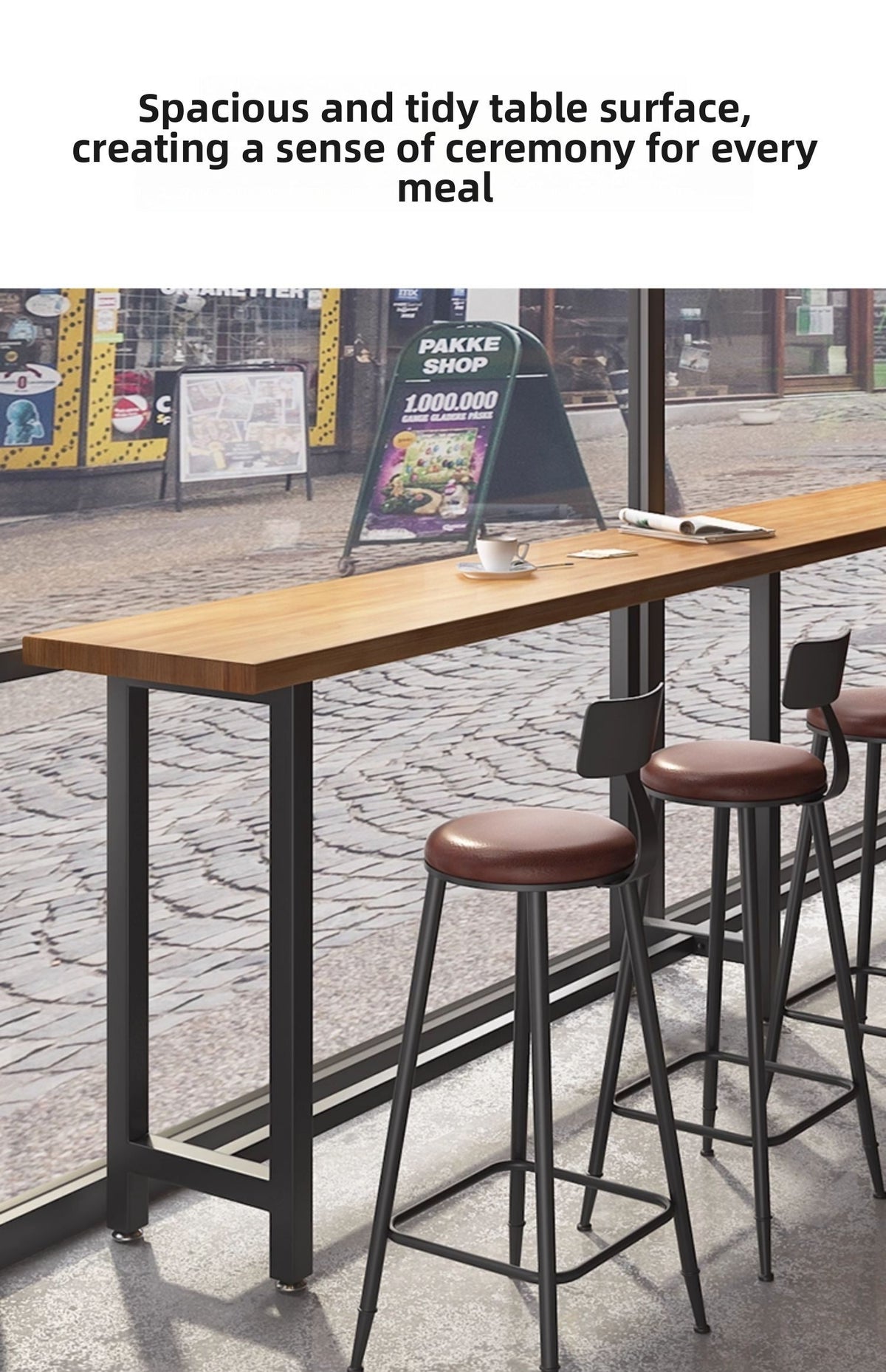 Commercial Bar Furniture Set — Solid Wood Tables & Bar Stools