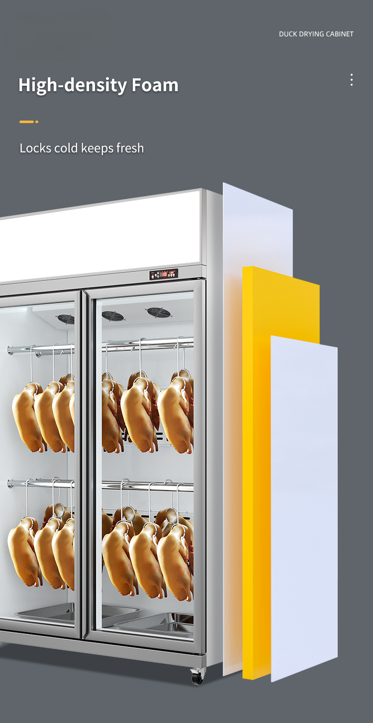 Commercial Duck & Goose Drying and Aging Cabinet — 2-Door Air-Cooled, temperature range -2 to 20°C