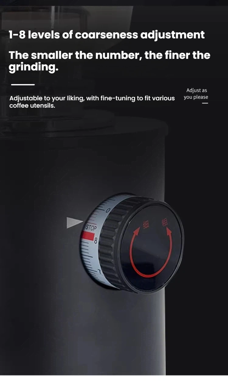 Commercial Electric Coffee Grinder — 64mm Flat Burr, Stepless Adjustment
