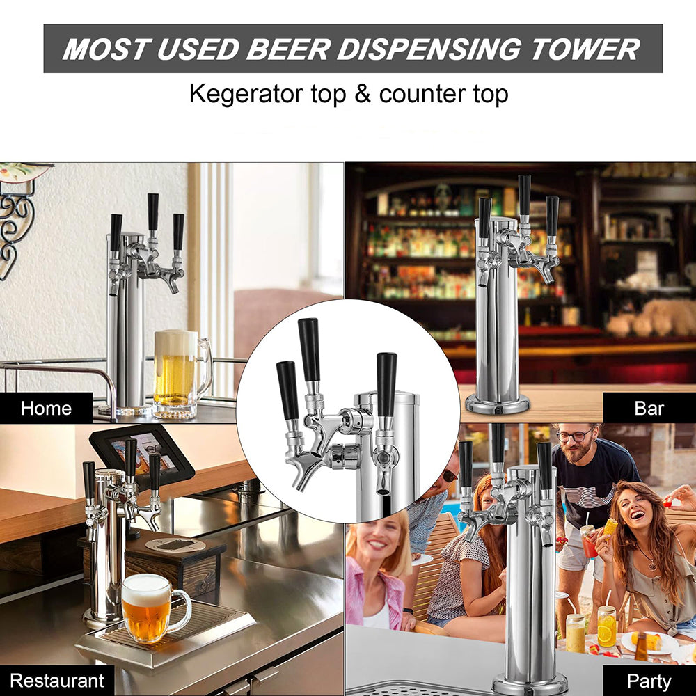 Triple-Tap Draft Beer Tower