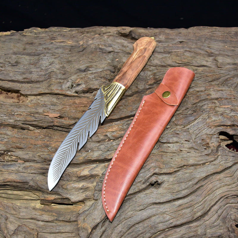 Handcrafted Feather Knife with Rosewood Handle