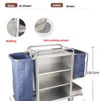 Housekeeping Cleaning Cart — Stainless Steel Maid Trolley image preview