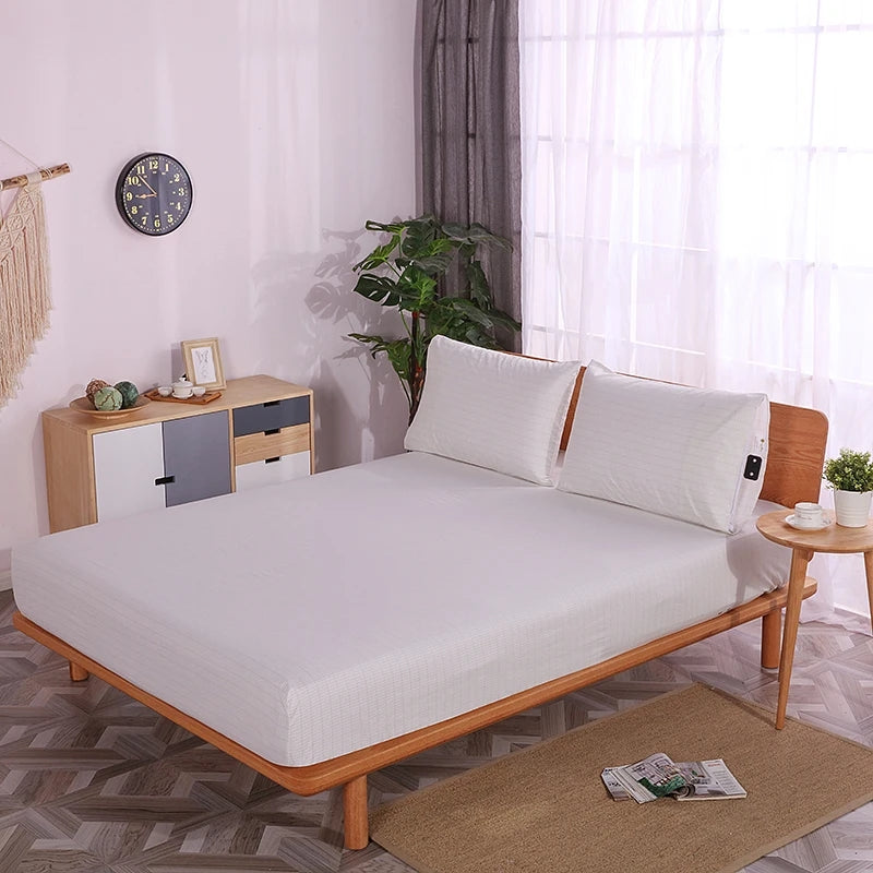 Organic Cotton Grounding Fitted Sheet — Silver-Fiber Earthing