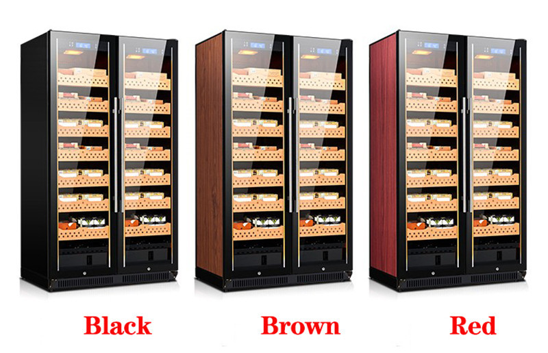 Armoire à cigares professionnelle à double porte vitrée — 3 800 cigares