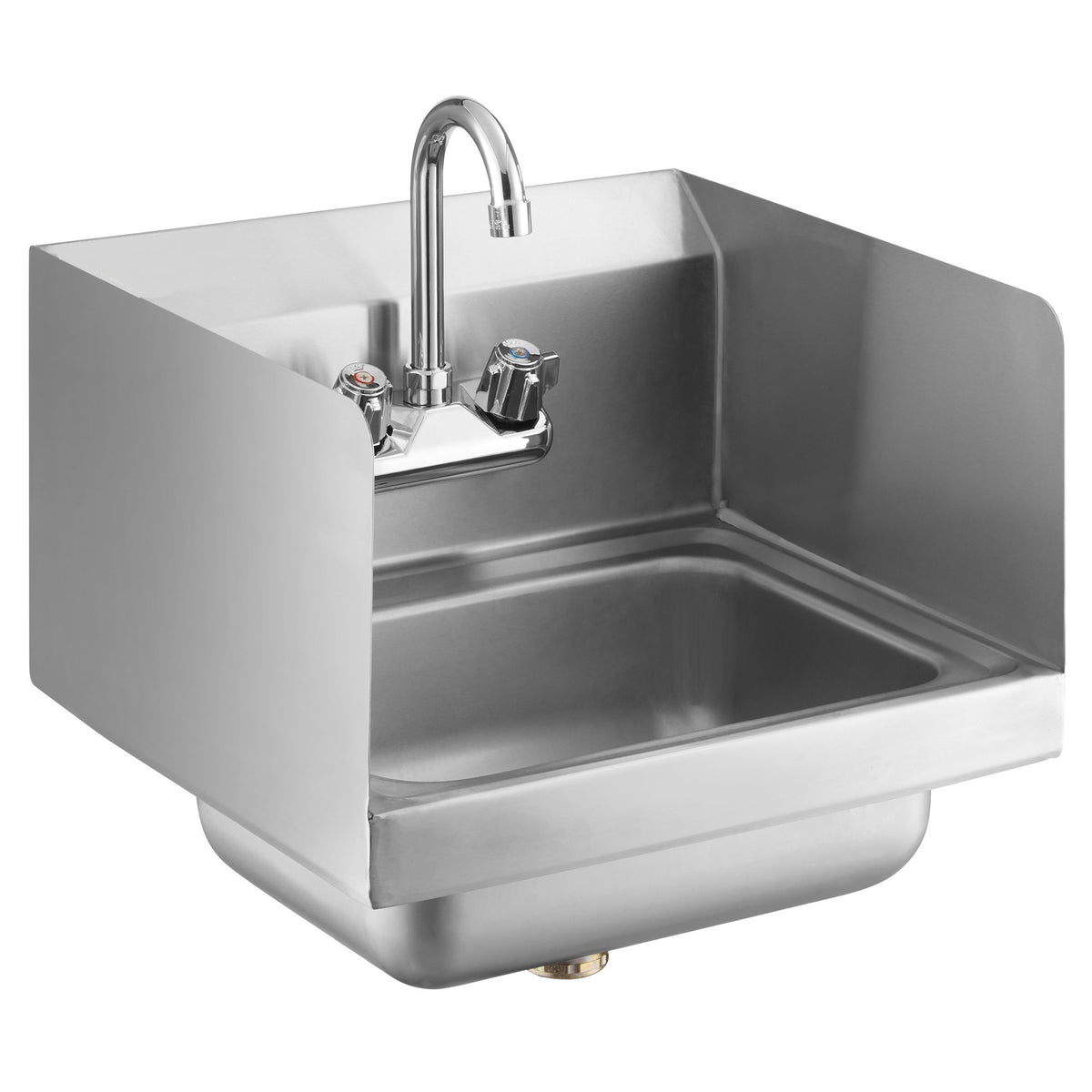 Wall-Mount Commercial Hand Sink — 304 Stainless Steel with Splash Guard