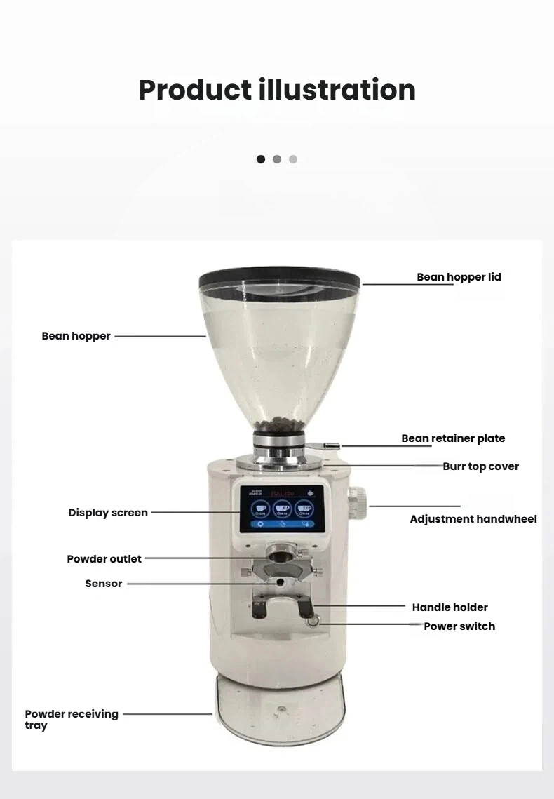 Commercial Flat Burr Espresso Grinder — 90mm, Dosing Control