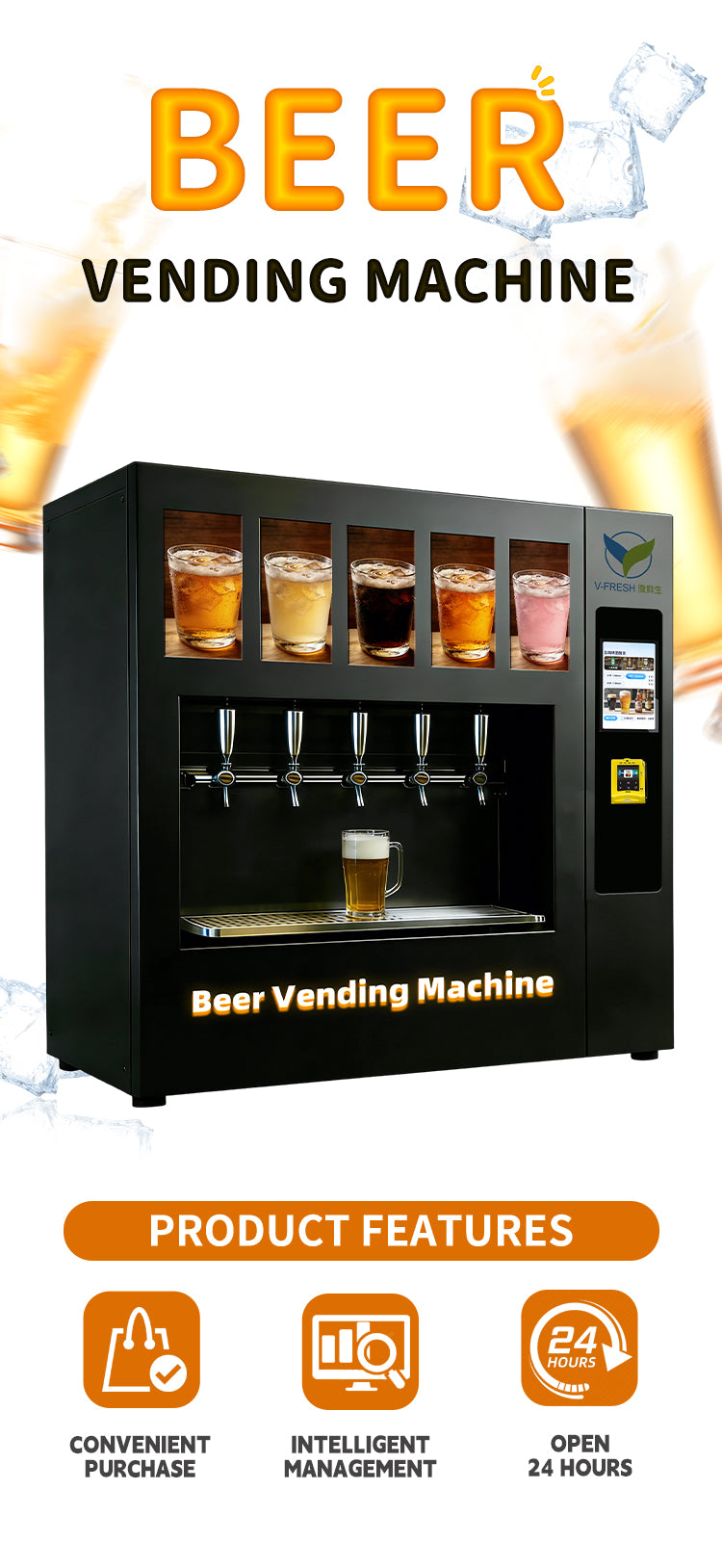 Desktop Beer Vending Machine — Self-Service with Touchscreen