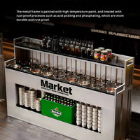 Commercial Wrought Iron Condiment Station — Self-Service Sauce Bar Counter image preview