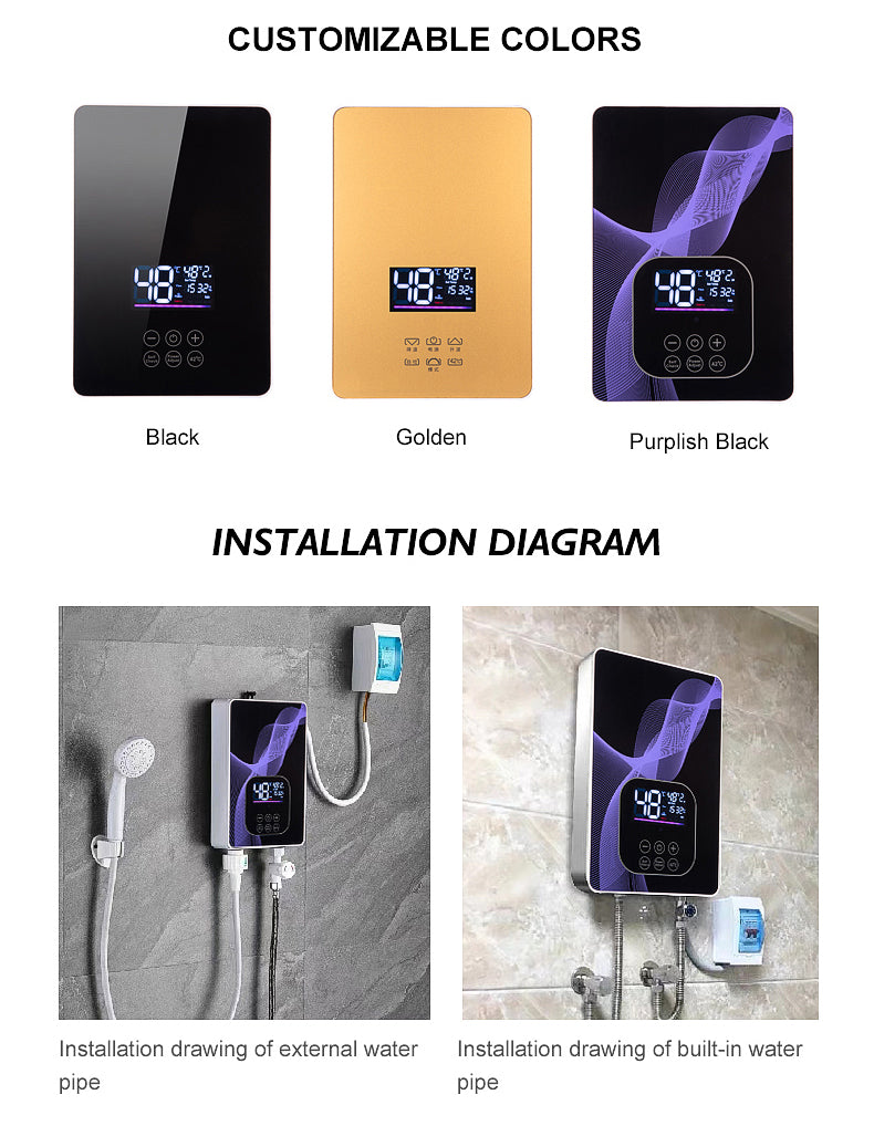 Instant Electric Tankless Water Heater — Touch Control