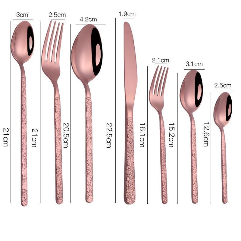 Embossed Stainless Steel Cutlery Set — 7-Piece