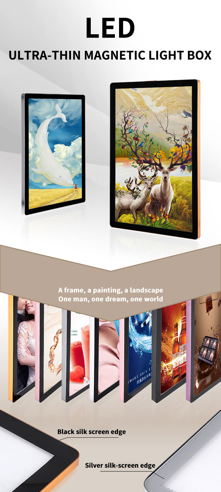 LED Snap-Frame Advertising Light Box — Ultra-Thin Poster Display