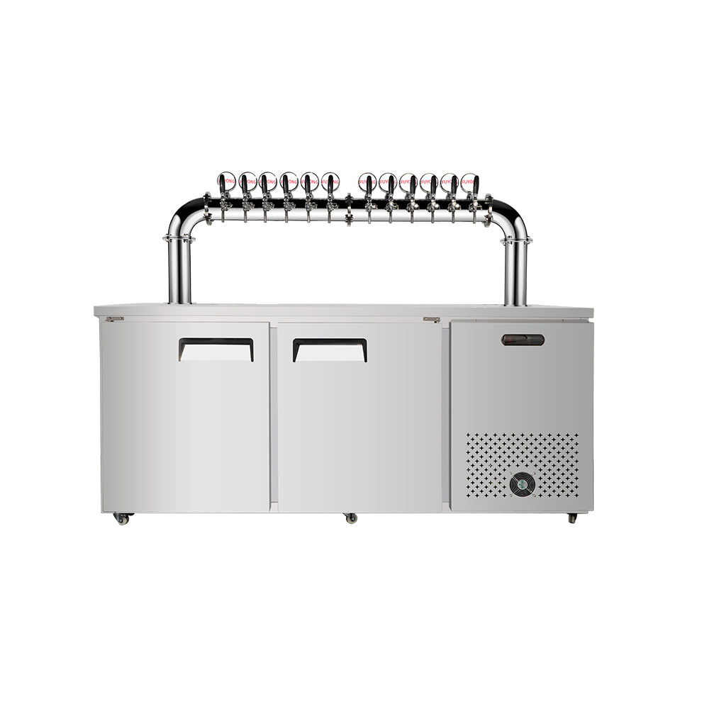 Commercial Draft Beer Kegerator — Dual Cooling, 2–12 Tap