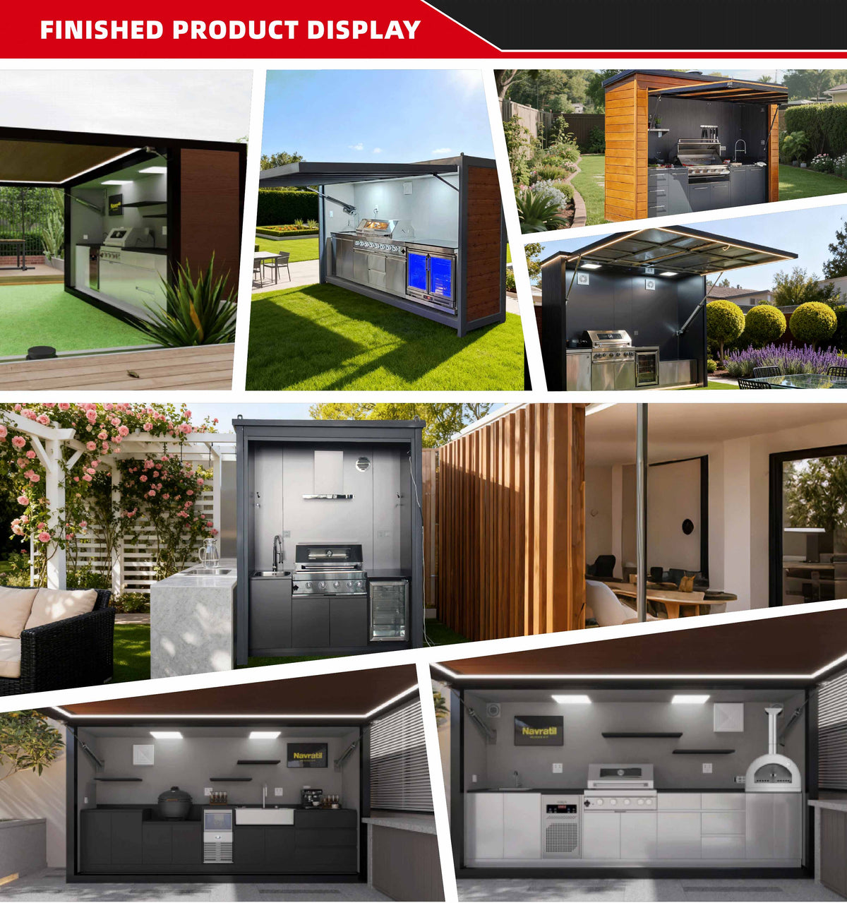 Modular Outdoor Kitchen — Stainless Steel with Weatherproof Shed
