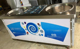 Commercial Rolled Fried Ice Cream Machine — Double Flat Pan