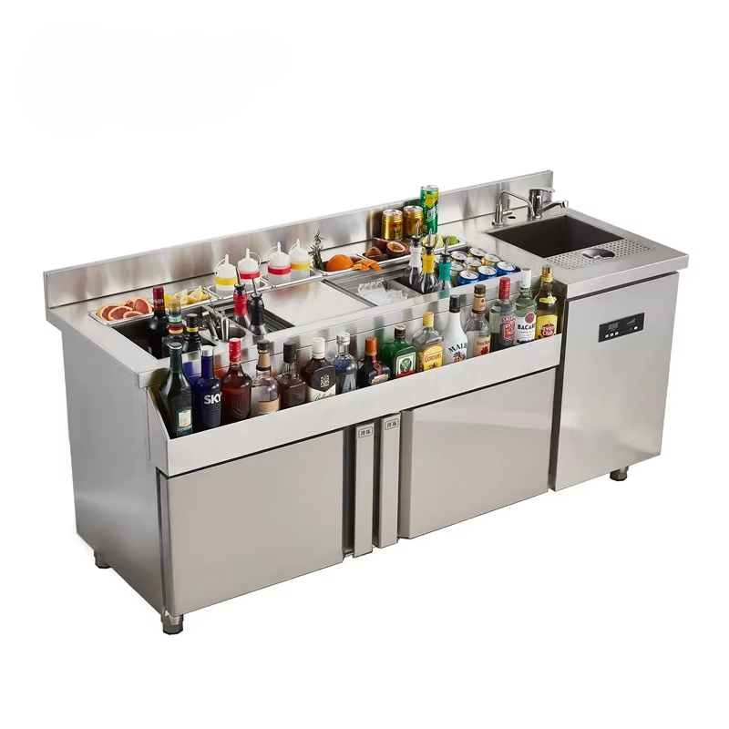 Custom Cocktail Bar Station — Refrigerated Underbar Workstation