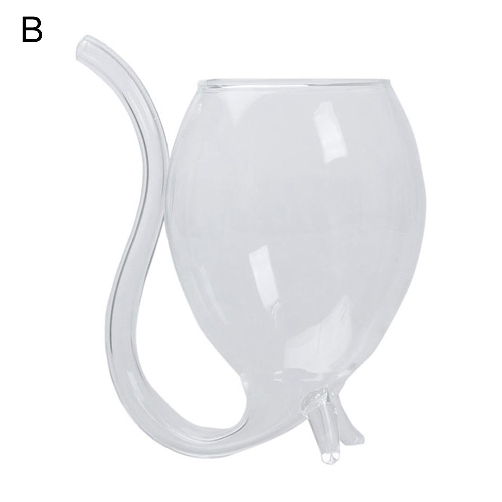 High Borosilicate Glass with Built-in Straw