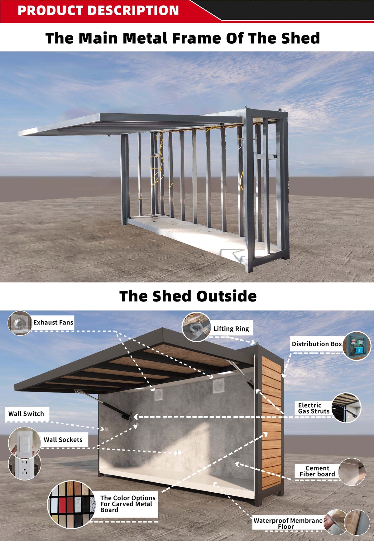 Modular Outdoor Kitchen — Stainless Steel with Weatherproof Shed