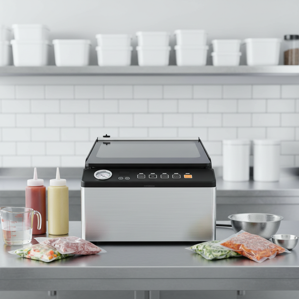 Commercial Stainless Steel Vacuum Sealer with Built-In Cutter