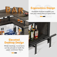 L-Shaped Corner Home Bar Cabinet with Storage &amp; Stemware Racks image preview