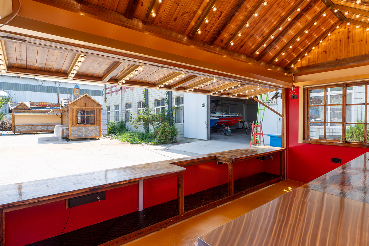 Vintage Wooden Churro Food Trailer — Mobile Vending Cart