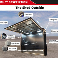 Outdoor Kitchen Cabinet Set with Weatherproof Shed — 4-Burner Gas Grill, 304 Stainless Steel image preview