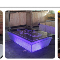 LED Glow Bar Table — RGB Illuminated Stainless Steel Cocktail Table image preview