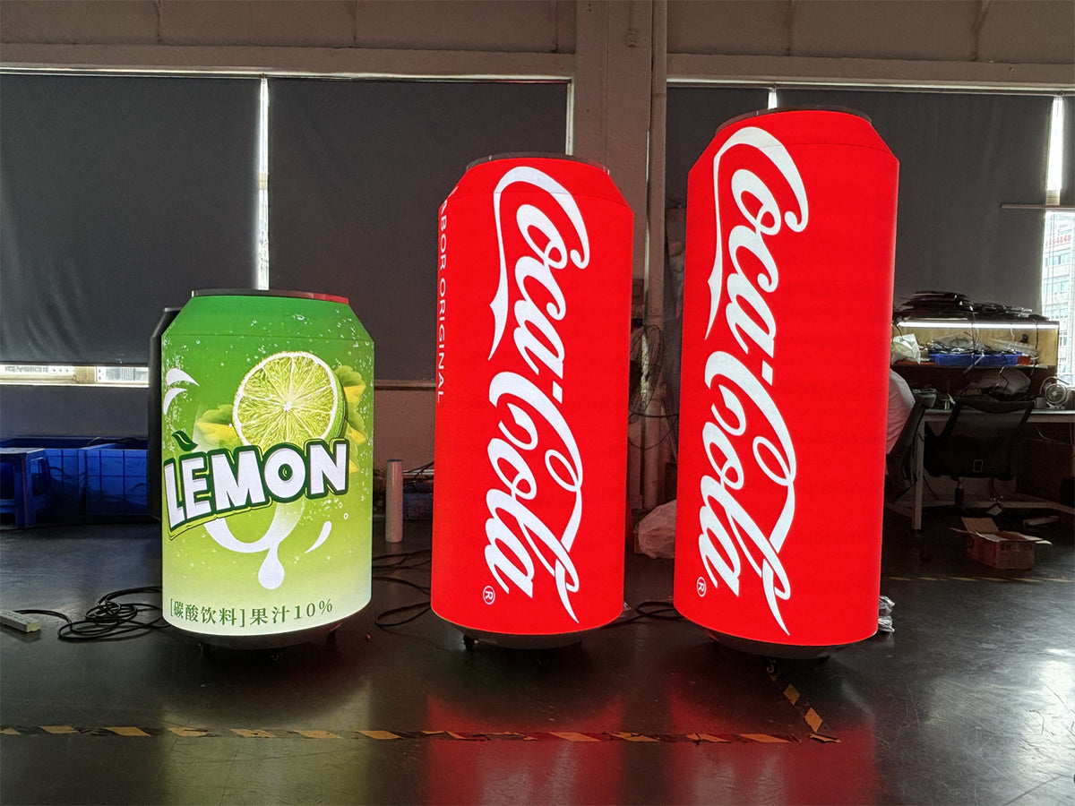 Can-Shaped Cylinder LED Video Display — Custom Digital Signage
