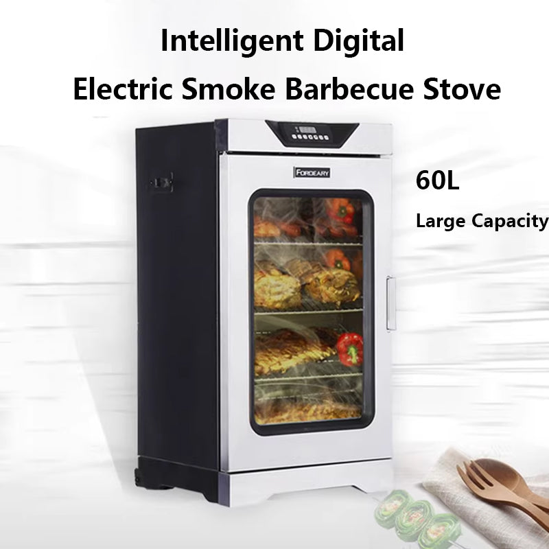 Commercial Electric Meat Smoker Oven — 60L Stainless Steel