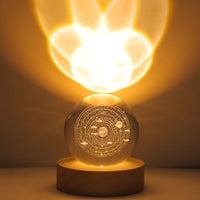 3D Crystal Ball LED Night Light with Wooden Base image preview