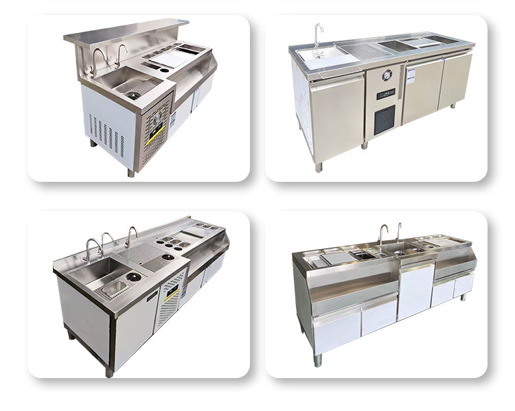 Custom Cocktail Bar Station — Refrigerated Underbar Workstation