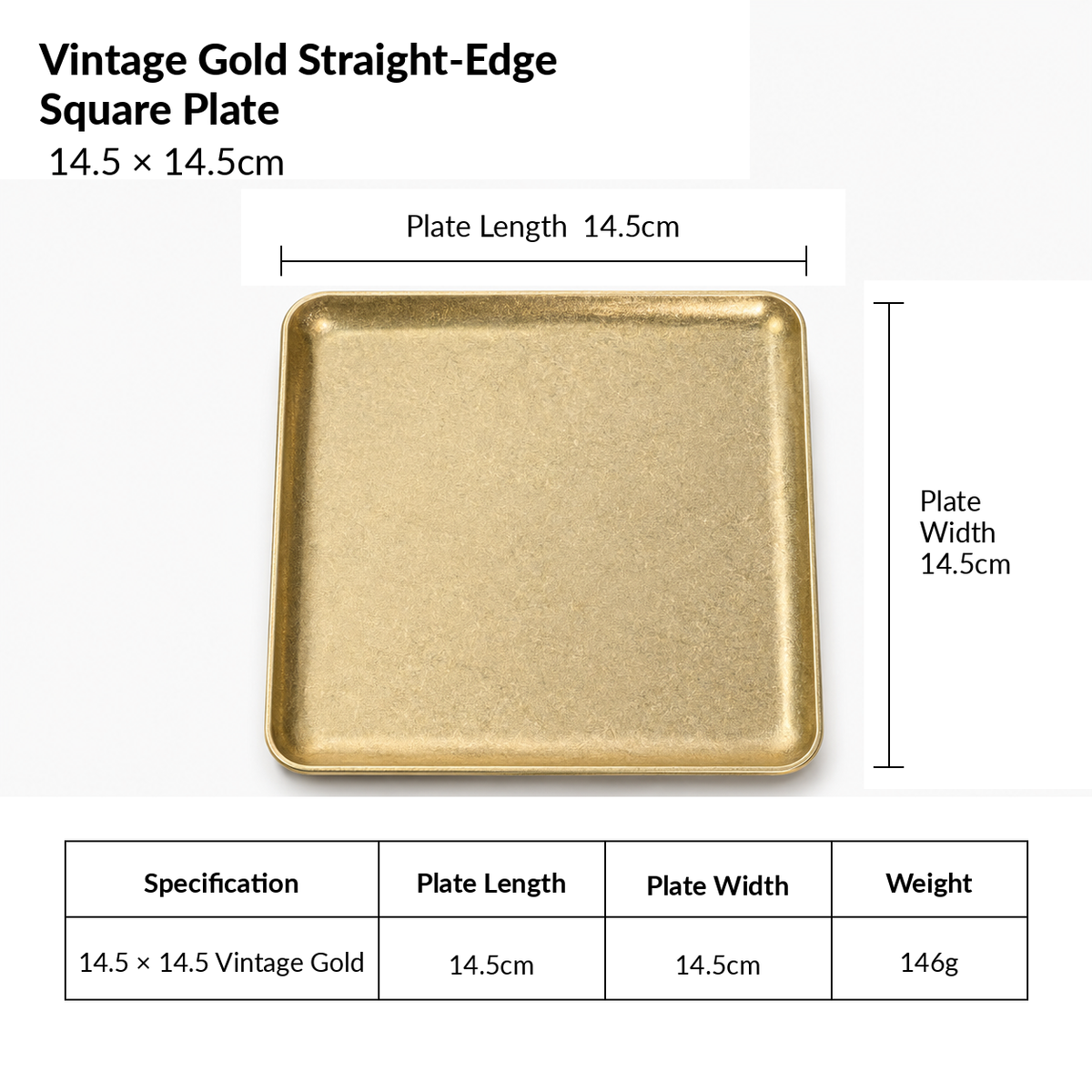 Brushed Stainless Steel Rectangular Serving Tray — Vintage Gold & Silver