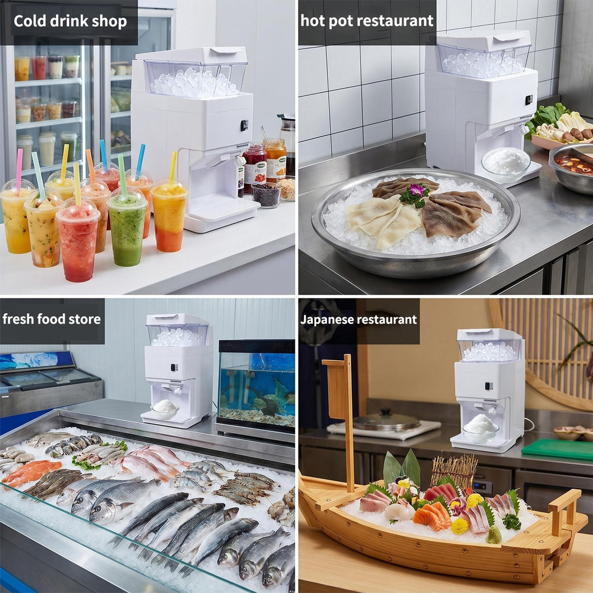 Commercial Electric Ice Crusher & Shaver — 430W, 6 kg/min