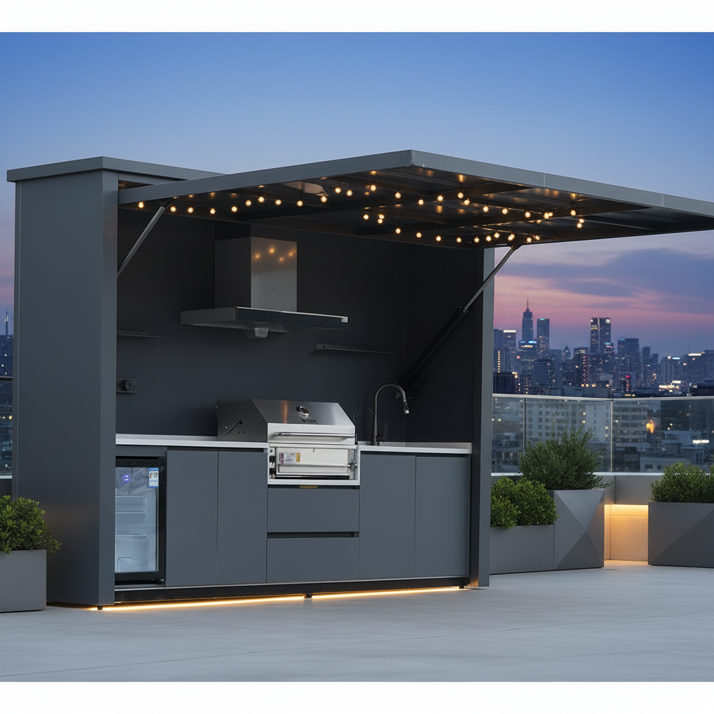 Modular Outdoor Kitchen — Aluminum BBQ Pod Unit