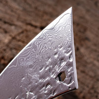 Damascus Steel Steak Knife with Handmade Wood Handle and Sheath image preview