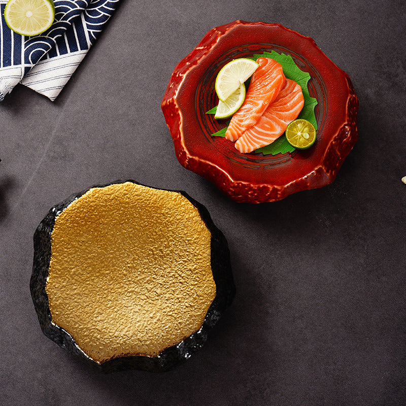 7-Inch Porcelain Sashimi Plate — Colored Glaze