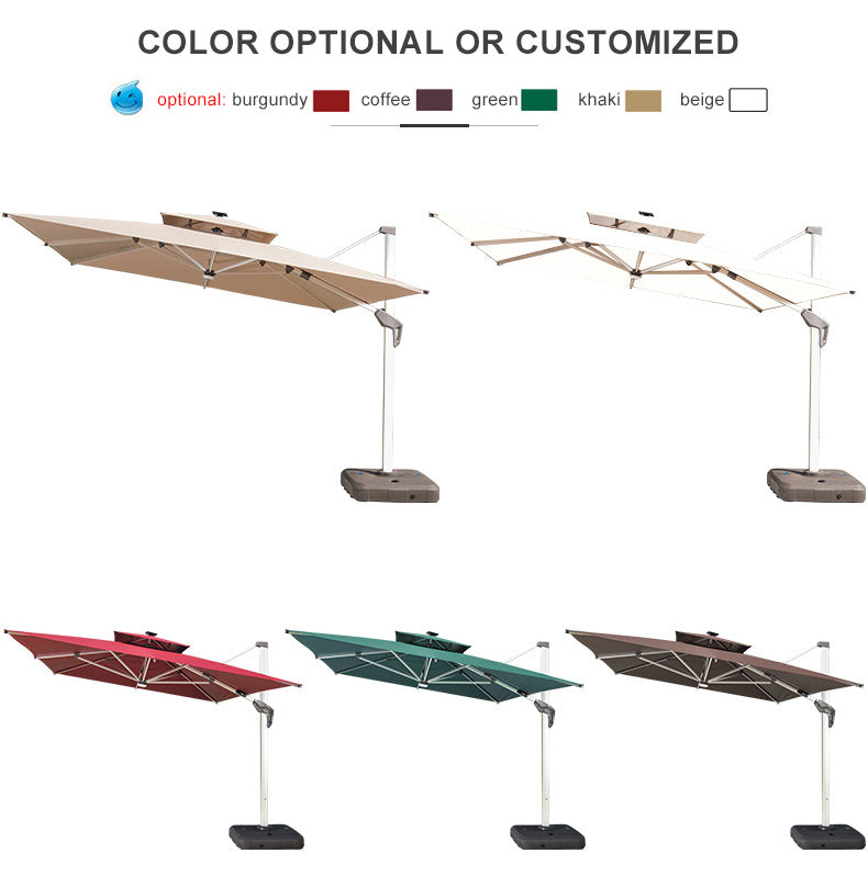 Cantilever Patio Umbrella — Aluminum LED Offset Parasol