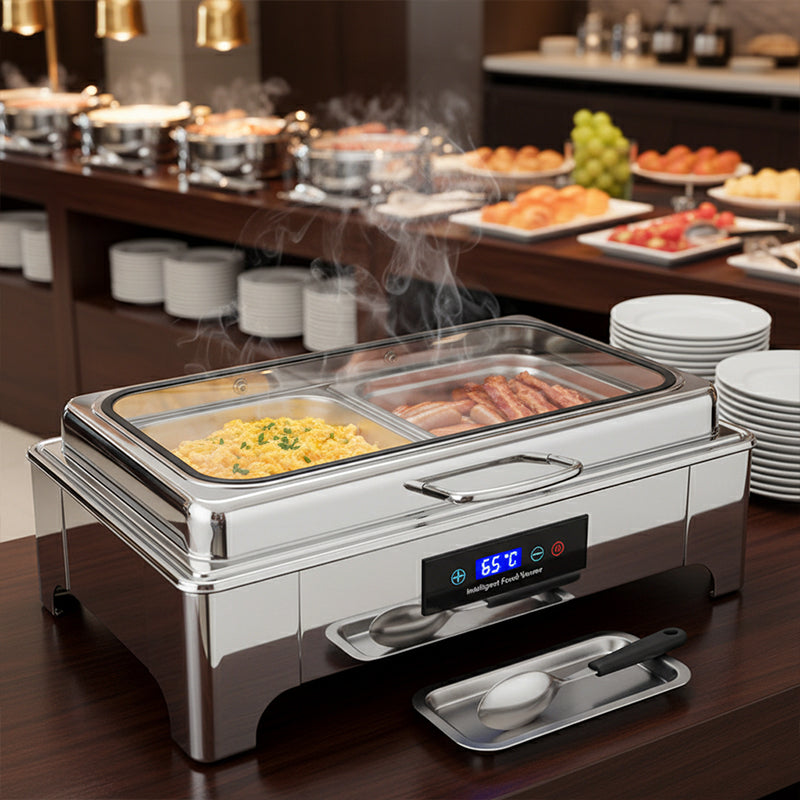 Electric Stainless Steel Chafing Dish — Buffet Food Warmer Set