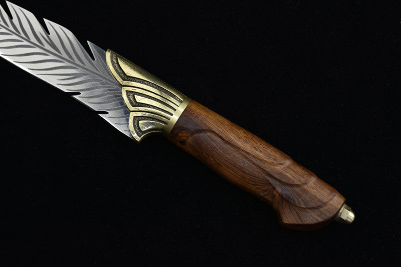 Handcrafted Feather Knife with Rosewood Handle