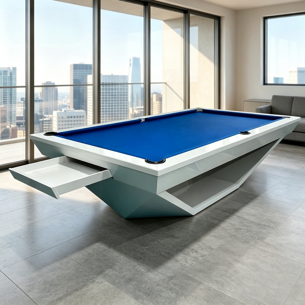 Custom-Design Solid Wood Pool Table — Slate Bed Billiard Table