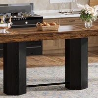 Counter-Height Rectangular Bar Table with Metal Footrest — 71" Long image preview